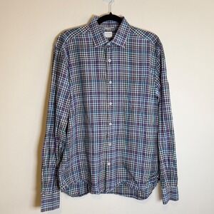 Culturata Made In Italy Black Purple Plaid Dress Shirt Mens 16.5 42 L